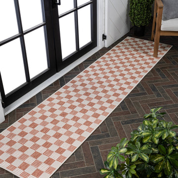Aimee Traditional Cottage Checkerboard Indoor/Outdoor Area Rug